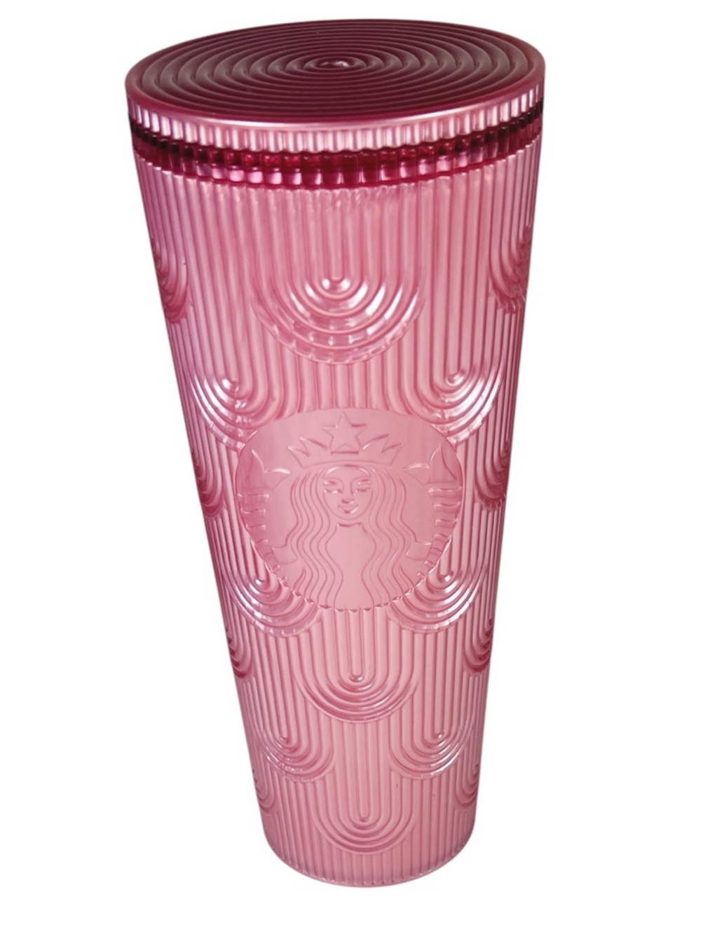 Starbucks Dusty Rose Pink Shimmer Mermaid Scales Cold Cup 24oz Venti Fall 2023